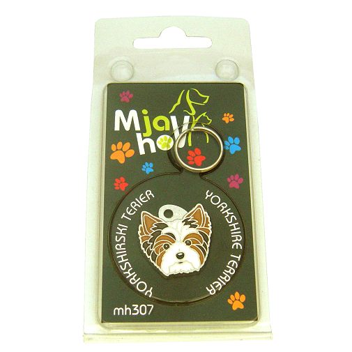 <h3>Custom personalized dog name tag Biro yorkshire terrier</h3>
This unique, cute and quality dog id tag is offered with laser-engraved name and phone number or your custom text. It comes with a stainless steel split ring for easy attachment to your pet’s collar. All items are also available as keychains.
A perfect gift for dogs and dog lovers.

<strong>Color:</strong> colored/silver
<strong>Size:</strong> 24 x 24 mm (0.94 x 0.94 inch)
<strong>Engraving area:</strong> 19 x 12 mm (0.75 x 0.47 inch); recommended layout up to 4 lines, 15 characters per line.

Laser engraving on the back side is included in the price. Please enter the text you would like engraved (recommended: dog’s name and phone number). The engraving will be centered and easy to read. 
<strong>Important:</strong> If you exceed the recommended text length, the engraving will be significantly smaller and may become difficult to read. For best readability, we strongly recommend keeping the text short and clear.

Metal, chrome plated dog tag or key ring. 
Hand made, hand colored, made in Slovenia. 

In stock.

<h3>About the breed – Biro yorkshire terrier</h3>
<section>
<h2>Biro Yorkshire Terrier: Characteristics & Care</h2>
<p>The <strong>Biro Yorkshire Terrier</strong> is a small, elegant, and very affectionate dog breed originating from Germany as a unique color variation of the Yorkshire Terrier. It belongs to the <strong>FCI Group 3 (Terriers)</strong>. Bred as a <strong>family companion</strong>, it is known for its long, silky coat in a distinctive combination of white, chocolate, and gold colors, along with a lively and confident personality.</p>
<h3>Temperament and Family Life</h3>
<p>Biro Yorkshire Terriers are extremely attached to their owners, excellent with children, and very suitable for apartment living. They are <strong>alert, intelligent, and playful</strong>, which also makes them effective little watchdogs as they quickly react to their surroundings. Their social and adaptable nature makes them perfect companions for both individuals and families.</p>
<h3>Physical Requirements & Exercise</h3>
<p>To live a healthy and happy life, a Biro Yorkshire Terrier needs:</p>
<ul>
    <li><strong>Daily Exercise:</strong> Short walks, playtime, and mental stimulation.</li>
    <li><strong>Environment:</strong> A warm home and close contact with its owner.</li>
    <li><strong>Grooming:</strong> Regular brushing of the long, fine <strong>silky coat</strong> without undercoat.</li>
</ul>
<p><strong>Pro Tip:</strong> A <strong>personalized engraved dog tag</strong> beautifully highlights the unique appearance of your Biro Yorkshire Terrier while serving as a stylish and practical accessory.</p>
</section>
