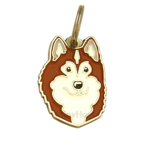 <h3>Custom personalized dog name tag Alaskan malamute brown</h3>
This unique, cute and quality dog id tag is offered with laser-engraved name and phone number or your custom text. It comes with a stainless steel split ring for easy attachment to your pet’s collar. All items are also available as keychains.
A perfect gift for dogs and dog lovers.

<strong>Color:</strong> colored/silver
<strong>Size:</strong> 26 x 35 mm (1.02 x 1.38 inch)
<strong>Engraving area:</strong> 22 x 23 mm (0.87 x 0.91 inch); recommended layout up to 4 lines, 15 characters per line.

Laser engraving on the back side is included in the price. Please enter the text you would like engraved (recommended: dog’s name and phone number). The engraving will be centered and easy to read. 
<strong>Important:</strong> If you exceed the recommended text length, the engraving will be significantly smaller and may become difficult to read. For best readability, we strongly recommend keeping the text short and clear.

Metal, chrome plated dog tag or key ring. 
Hand made, hand colored, made in Slovenia. 

In stock.

<h3>About the breed – Alaskan malamute brown</h3>
<section>
<h2>Alaskan Malamute Breed Profile: Characteristics & Care</h2>
<p>The <strong>Alaskan Malamute</strong> (also known as Alaskan Malamute dog) is a powerful, loyal, and impressive Arctic breed known for its strength and endurance. It belongs to the <strong>FCI Group 5 (Spitz and Primitive Types)</strong> and was originally bred as a <strong>sled dog</strong> capable of hauling heavy loads across long distances in extreme conditions. This breed stands out with its wolf-like appearance, thick double coat, and dignified posture, making it both functional and visually striking. Despite its working background, it is also a devoted companion that forms strong bonds with its family.</p>
<h3>Temperament and Family Life</h3>
<p>Alaskan Malamutes are affectionate, social, and dependable family dogs that generally get along well with children when properly trained and socialized. They are not typical watchdogs, but their <strong>alert and confident nature</strong> gives them a naturally impressive presence. Their strong <strong>pack instinct</strong> means they thrive in structured households where leadership is clear and consistent. They are playful yet persistent, making them ideal for active families who enjoy outdoor activities and challenges.</p>
<h3>Physical Requirements & Exercise</h3>
<p>To keep an Alaskan Malamute healthy and happy, owners must meet several important needs:</p>
<ul>
    <li><strong>Daily Exercise:</strong> Requires long walks, running, or pulling activities to satisfy its high energy and working drive.</li>
    <li><strong>Space:</strong> Needs a spacious environment, ideally with a secure yard to explore and move freely.</li>
    <li><strong>Grooming:</strong> Regular brushing is essential to maintain the dense <strong>double coat</strong> and manage seasonal shedding.</li>
</ul>
<p><strong>Pro Tip:</strong> A <strong>personalized engraved dog tag</strong> is a perfect way to complement the Malamute’s majestic look while adding a practical and stylish piece of dog jewelry for everyday safety.</p>
</section>
