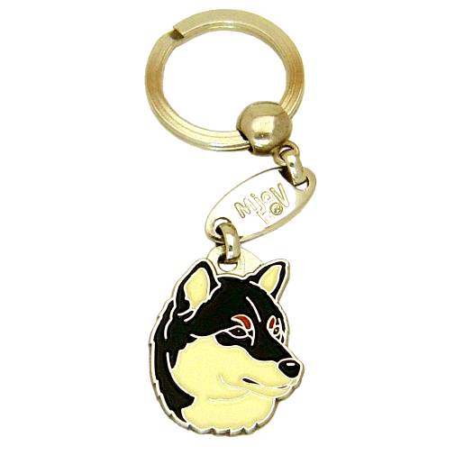 <h3>Custom personalized dog name tag Shiba inu tricolor</h3>
This unique, cute and quality dog id tag is offered with laser-engraved name and phone number or your custom text. It comes with a stainless steel split ring for easy attachment to your pet’s collar. All items are also available as keychains.
A perfect gift for dogs and dog lovers.

<strong>Color:</strong> colored/silver
<strong>Size:</strong> 24 x 32 mm (0.94 x 1.26 inch)
<strong>Engraving area:</strong> 18 x 14 mm (0.71 x 0.55 inch); recommended layout up to 4 lines, 15 characters per line.

Laser engraving on the back side is included in the price. Please enter the text you would like engraved (recommended: dog’s name and phone number). The engraving will be centered and easy to read. 
<strong>Important:</strong> If you exceed the recommended text length, the engraving will be significantly smaller and may become difficult to read. For best readability, we strongly recommend keeping the text short and clear.

Metal, chrome plated dog tag or key ring. 
Hand made, hand colored, made in Slovenia. 

In stock.

<h3>About the breed – Shiba inu tricolor</h3>
<section>
<h2>Shiba Inu Dog Breed Profile: Characteristics & Care</h2>
<p>The <strong>Shiba Inu</strong> (also known simply as Shiba) is a confident, agile, and impressive Japanese breed known for its fox-like appearance and spirited personality. It belongs to the <strong>FCI Group 5 (Spitz and Primitive Types)</strong>. Originally bred as a <strong>hunting dog</strong> for small game in mountainous regions, it is admired for its sharp instincts, independence, and adaptability. One of its most distinctive traits is the famous <strong>“Shiba scream”</strong> and its expressive, alert demeanor.</p>
<h3>Temperament and Family Life</h3>
<p>Shiba Inus are loyal and clean family dogs that can be good with children when properly socialized. They are <strong>alert, bold, and watchful</strong>, making them effective watchdogs despite their compact size. Their independent and sometimes stubborn nature requires consistent training and patient handling. Active and persistent, they bring energy and character to any household.</p>
<h3>Physical Requirements & Exercise</h3>
<p>To keep a Shiba Inu healthy and happy, owners should provide:</p>
<ul>
    <li><strong>Daily Exercise:</strong> Regular walks, playtime, and mental stimulation.</li>
    <li><strong>Space:</strong> A सुरक्षित and structured environment, as they are curious and agile explorers.</li>
    <li><strong>Grooming:</strong> Moderate care of their dense <strong>double coat</strong>, especially during shedding seasons.</li>
</ul>
<p><strong>Pro Tip:</strong> A <strong>personalized engraved dog tag</strong> is a stylish accessory that enhances your Shiba Inu’s elegant look while providing essential safety during everyday adventures.</p>
</section>
