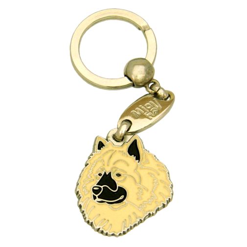 <h3>Custom personalized dog name tag Eurasier cream</h3>
This unique, cute and quality dog id tag is offered with laser-engraved name and phone number or your custom text. It comes with a stainless steel split ring for easy attachment to your pet’s collar. All items are also available as keychains.
A perfect gift for dogs and dog lovers.

<strong>Color:</strong> colored/silver
<strong>Size:</strong> 29 x 34 mm (1.14 x 1.34 inch)
<strong>Engraving area:</strong> 20 x 15 mm (0.79 x 0.59 inch); recommended layout up to 4 lines, 15 characters per line.

Laser engraving on the back side is included in the price. Please enter the text you would like engraved (recommended: dog’s name and phone number). The engraving will be centered and easy to read. 
<strong>Important:</strong> If you exceed the recommended text length, the engraving will be significantly smaller and may become difficult to read. For best readability, we strongly recommend keeping the text short and clear.

Metal, chrome plated dog tag or key ring. 
Hand made, hand colored, made in Slovenia. 

In stock.

<h3>About the breed – Eurasier cream</h3>
<section>
<h2>Eurasier Dog Breed Profile: Characteristics & Care</h2>
<p>The <strong>Eurasier</strong> (also known as Eurasian dog) is a balanced, loyal, and elegant companion breed originating from Germany. It belongs to the <strong>FCI Group 5 (Spitz and Primitive Types)</strong>. Developed as a family-oriented dog, the Eurasier combines the best traits of Spitz-type breeds, offering calm strength and emotional sensitivity.</p>
<h3>Temperament and Family Life</h3>
<p>Eurasiers are affectionate family dogs, excellent with children, and deeply bonded to their owners. They are <strong>alert and attentive</strong>, making them reliable watchdogs, yet they remain reserved rather than aggressive toward strangers. Their calm nature and strong <strong>pack instinct</strong> make them ideal companions.</p>
<h3>Physical Requirements & Exercise</h3>
<p>To keep a Eurasier healthy and content, consider the following:</p>
<ul>
    <li><strong>Daily Exercise:</strong> Moderate activity such as walks and playtime.</li>
    <li><strong>Environment:</strong> Close contact with family.</li>
    <li><strong>Grooming:</strong> Regular brushing of their thick <strong>double coat</strong>.</li>
</ul>
<p><strong>Pro Tip:</strong> A <strong>personalized engraved dog tag</strong> highlights the elegant and noble appearance of your Eurasier.</p>
</section>

