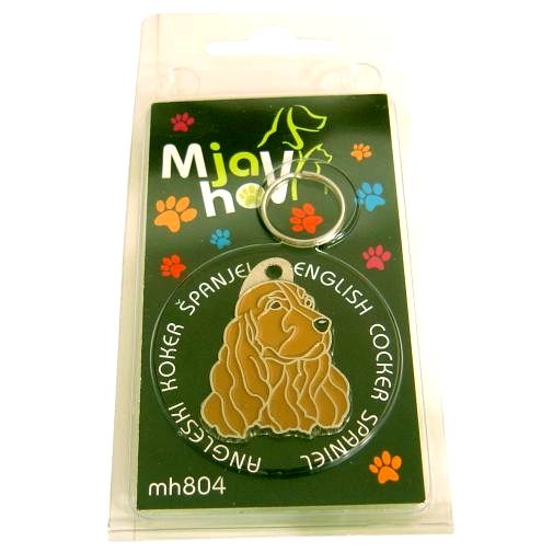 <h3>Custom personalized dog name tag Cocker brown</h3>
This unique, cute and quality dog id tag is offered with laser-engraved name and phone number or your custom text. It comes with a stainless steel split ring for easy attachment to your pet’s collar. All items are also available as keychains.
A perfect gift for dogs and dog lovers.

<strong>Color:</strong> colored/silver
<strong>Size:</strong> 27 x 34 mm (1.06 x 1.34 inch)
<strong>Engraving area:</strong> 20 x 15 mm (0.79 x 0.59 inch); recommended layout up to 4 lines, 15 characters per line.

Laser engraving on the back side is included in the price. Please enter the text you would like engraved (recommended: dog’s name and phone number). The engraving will be centered and easy to read. 
<strong>Important:</strong> If you exceed the recommended text length, the engraving will be significantly smaller and may become difficult to read. For best readability, we strongly recommend keeping the text short and clear.

Metal, chrome plated dog tag or key ring. 
Hand made, hand colored, made in Slovenia. 

In stock.

<h3>About the breed – Cocker brown</h3>
<section>
<h2>English Cocker Spaniel Breed Profile: Characteristics & Care</h2>
<p>The <strong>English Cocker Spaniel</strong> is a cheerful, affectionate, and impressive sporting breed known for its silky coat and expressive eyes. It belongs to the <strong>FCI Group 8 (Retrievers, Flushing Dogs, and Water Dogs)</strong>. Originally bred as a <strong>hunting dog</strong>, it excels in flushing and retrieving game with enthusiasm, agility, and precision. Its compact build and constantly wagging tail reflect its lively and friendly personality.</p>
<h3>Temperament and Family Life</h3>
<p>English Cocker Spaniels are loving family dogs that are excellent with children and thrive in active households. They are <strong>alert, gentle, and sociable</strong>, making them good watchdogs while remaining friendly and approachable. Their affectionate nature and eagerness to please make them highly trainable and devoted companions. Playful and persistent, they bring joy, warmth, and energy into everyday life.</p>
<h3>Physical Requirements & Exercise</h3>
<p>To keep an English Cocker Spaniel healthy and happy, owners should provide:</p>
<ul>
    <li><strong>Daily Exercise:</strong> Regular walks, play sessions, and interactive activities.</li>
    <li><strong>Space:</strong> A comfortable environment with enough room to explore and stay active.</li>
    <li><strong>Grooming:</strong> Regular brushing and care of their long, silky coat.</li>
</ul>
<p><strong>Pro Tip:</strong> A <strong>personalized engraved dog tag</strong> is a stylish accessory that enhances your English Cocker Spaniel’s charming look while ensuring safety on every adventure.</p>
</section>
