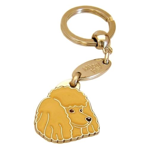 <h3>Personalized dog tag or keychain – Poodle apricot | Handcrafted, Engraved & custom made | Unique gift for dog lovers – MjavHov</h3>

This beautifully handcrafted engraved dog tag is perfect for your Poodle apricot or as a stylish personalized keychain. Each piece is custom‑made with precise engraving, ensuring durability and a unique, meaningful look.

✨ <strong>Features:</strong>

Custom engraving with name, phone number, or your chosen text.
<strong>Color:</strong> colored/silver
<strong>Size:</strong> 29 x 33 mm (1.14 x 1.30 inch)
<strong>Engraving area:</strong> 18 x 16 mm (0.71 x 0.63 inch); recommended layout up to 4 lines, 15 characters per line.
<strong>Important:</strong> If you exceed the recommended text length, the engraving will be significantly smaller and may become difficult to read. For best readability, we strongly recommend keeping the text short and clear.

High‑quality, handmade craftsmanship.

Suitable as a dog tag for the collar or as a personal keychain.

A thoughtful gift for dog owners, Poodle apricot lovers, or pet enthusiasts.

Unique design by MjavHov.

🎁 <strong>Perfect for:</strong> 
 
Birthdays, new pets, Christmas, puppy arrivals, or as a heartfelt surprise.


<h3>About the breed – Poodle apricot</h3>
<section>
<h2>Poodle: Characteristics & Care</h2>
<p><strong>Poodle</strong> (Poodle, Pudel) is an intelligent, elegant, and highly adaptable dog breed originating from France and Germany. It belongs to the <strong>FCI Group 9 (Companion and Toy Dogs)</strong> and is known for its curly, densely curled coat and exceptional trainability. It was bred as a <strong>family companion and water retriever</strong>, which makes it very attached to its owners, playful, and suitable both for active families and apartment living.</p>
<h3>Temperament and Family Life</h3>
<p>Poodles are affectionate, social, and often excellent with children, which makes them one of the most popular family dogs. They are <strong>alert, intelligent, and confident</strong>, so they quickly notice what is happening around them and can also serve as good watchdogs. Their adaptable and gentle nature allows pleasant living with families, individuals, and older owners.</p>
<h3>Physical Requirements & Exercise</h3>
<p>To live a healthy and happy life, a Poodle needs:</p>
<ul>
    <li><strong>Daily Exercise:</strong> Regular walks, mental games, and moderate to high daily activity.</li>
    <li><strong>Environment:</strong> A warm home, plenty of companionship, and enough mental stimulation.</li>
    <li><strong>Grooming:</strong> Regular trimming and brushing of the dense, curly <strong>single coat</strong>.</li>
</ul>
✨ <strong>Pro Tip:</strong>
<p>A personalized engraved dog tag beautifully highlights the elegant and proud appearance of your Poodle while serving as a stylish and practical dog accessory.</p>
</section>
