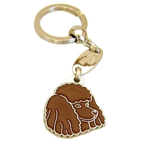 Custom personalized dog name tag Poodle brown

This unique, cute and quality dog id tag is offered with laser engraved name and phone no. or your custom text. Stainless steel split ring for easy attachment to your pets collar. All items are also available as keychains.
Gift for dogs and dog lovers.

Color: colored/silver
Size: 29 x 33 mm

Engraving area: 18 x 16 mm
Laser engraving personalization on the back side is included in the price. Enter the text you wish to have engraved. Suggestion: dog's name and phone number. We engrave on the back side of the tag. Engraving will be centered and easy to read. If you go over the recommended count then the text becomes smaller, and harder to read.

Metal, chrome plated dog tag or key ring. 
Hand made, hand colored, made in Slovenia. 

In stock.
