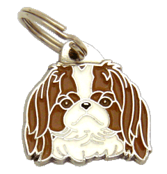 Japanese chin white brown - pet ID tag, dog ID tags, pet tags, personalized pet tags MjavHov - engraved pet tags online