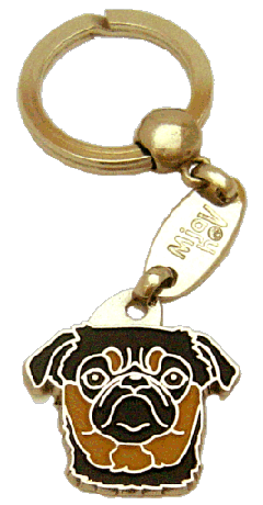 Petit brabançon black and tan <br> (keyring, engraving included)