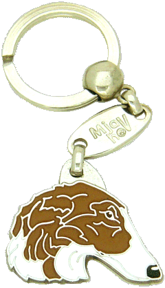 Borzoi white brown - pet ID tag, dog ID tags, pet tags, personalized pet tags MjavHov - engraved pet tags online