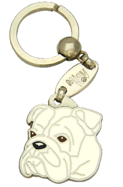 Bulldog white <br> (keyring, without engraving)