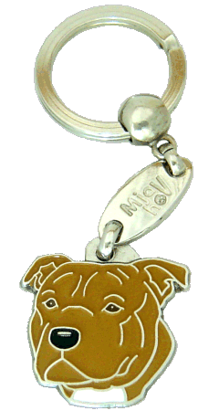 Staffordshire bullterrier brown <br> (keyring, without engraving)