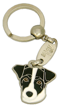 Russell terrier black and white <br> (keyring, without engraving)