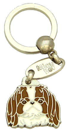 Japanese chin white brown - pet ID tag, dog ID tags, pet tags, personalized pet tags MjavHov - engraved pet tags online